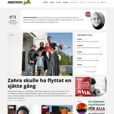 Arbetaren startsida 2019