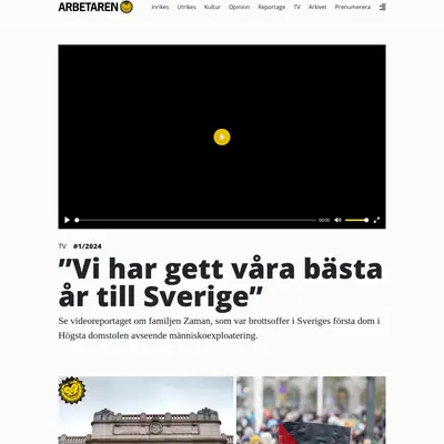 Arbetaren startsida 2024