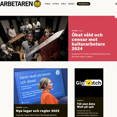 Arbetaren startsida 2025