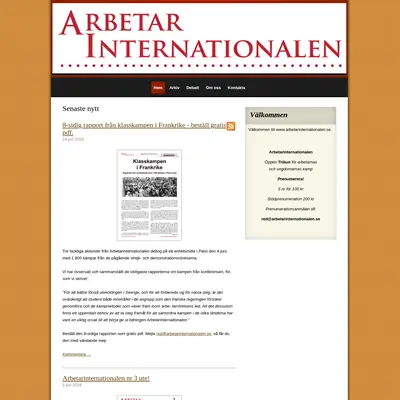 Arbetarinternationalen startsida 2016