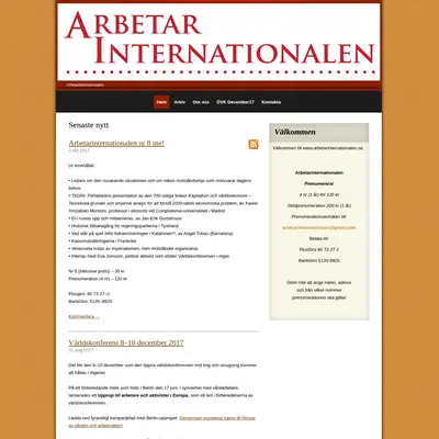 Arbetarinternationalen startsida 2017