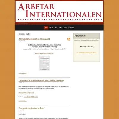 Arbetarinternationalen startsida 2018