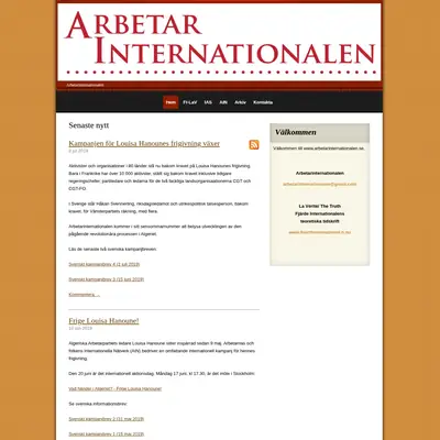 Arbetarinternationalen startsida 2019