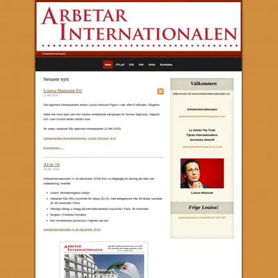 Arbetarinternationalen startsida 2020
