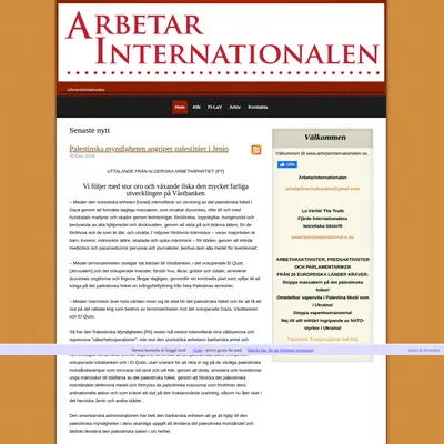 Arbetarinternationalen startsida 2025