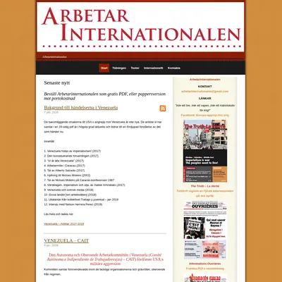 Arbetarinternationalen startsida 2026