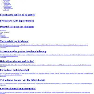 Arbetarskydd startsida 2007