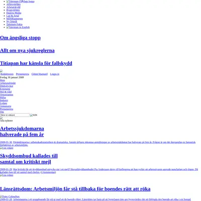 Arbetarskydd startsida 2009