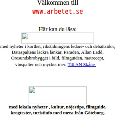 Arbetet startsida 1999