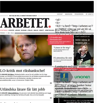 Arbetet startsida 2014