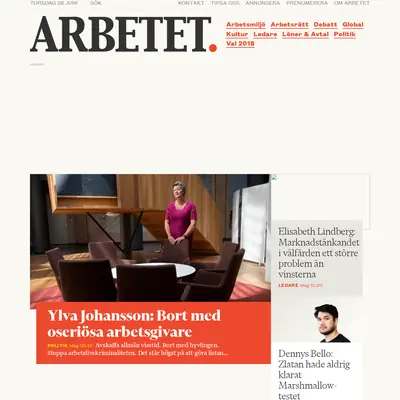 Arbetet startsida 2018