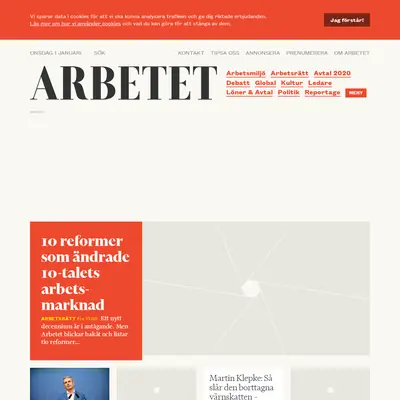 Arbetet startsida 2020