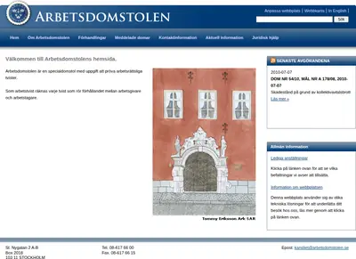 Arbetsdomstolens domar (AD) startsida 2010