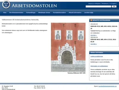 Arbetsdomstolens domar (AD) startsida 2013