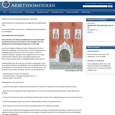 Arbetsdomstolens domar (AD) startsida 2017