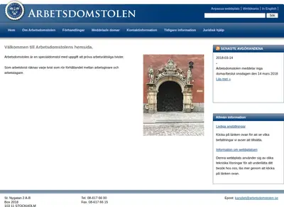 Arbetsdomstolens domar (AD) startsida 2018