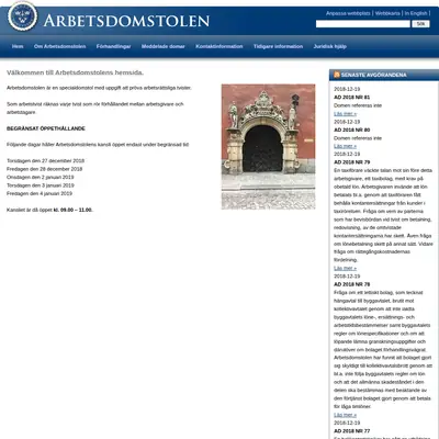 Arbetsdomstolens domar (AD) startsida 2019