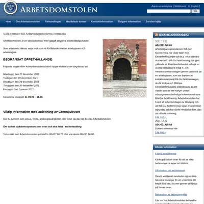 Arbetsdomstolens domar (AD) startsida 2022