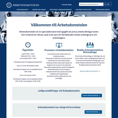 Arbetsdomstolens domar (AD) startsida 2025