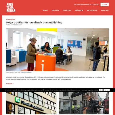 ARBETSMARKNAD.se startsida 2018