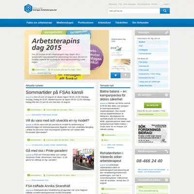 Arbetsterapeutens nyhetsbrev startsida 2015