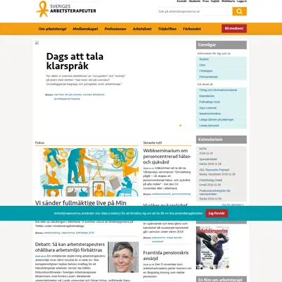 Arbetsterapeutens nyhetsbrev startsida 2018
