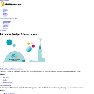 Arbetsterapeutens nyhetsbrev startsida 2019