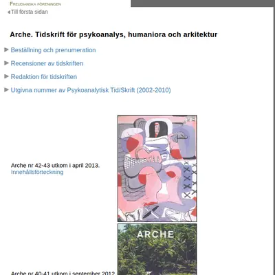 Arche startsida 2013