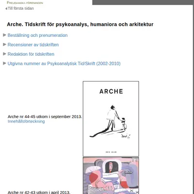 Arche startsida 2014