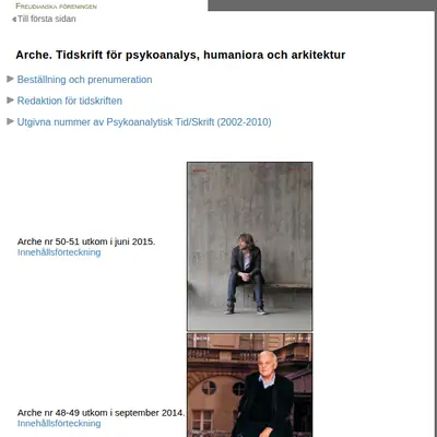 Arche startsida 2015