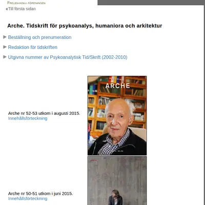 Arche startsida 2016