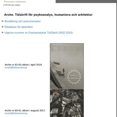 Arche startsida 2018