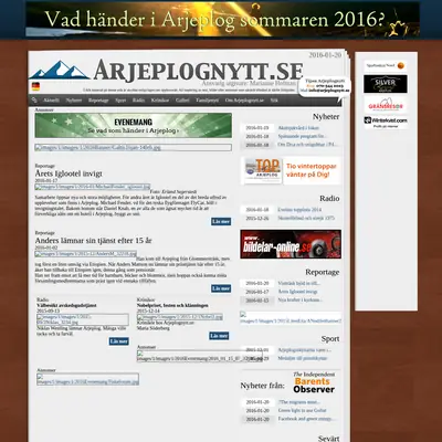 www.arjeplognytt.se startsida 2016