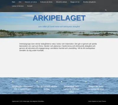 arkipelaget.se startsida 2021