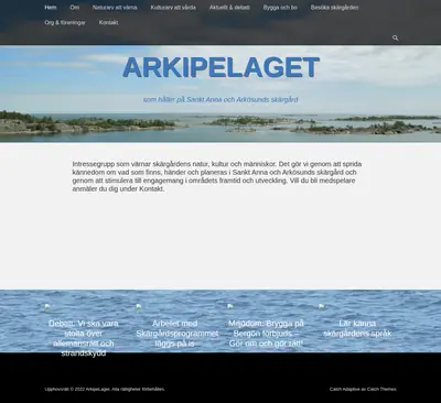 arkipelaget.se startsida 2022