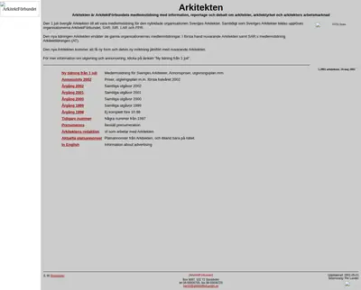Arkitekten startsida 2002