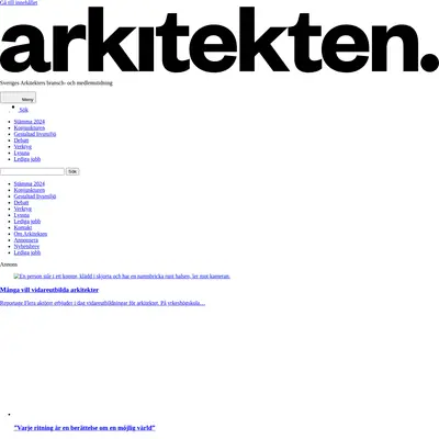 Arkitekten startsida 2025