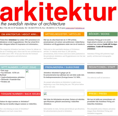 Arkitektur startsida 2002