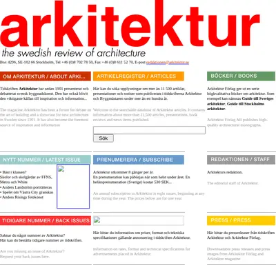 Arkitektur startsida 2004