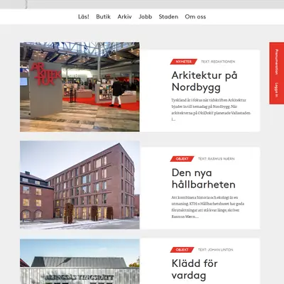 Arkitektur startsida 2018