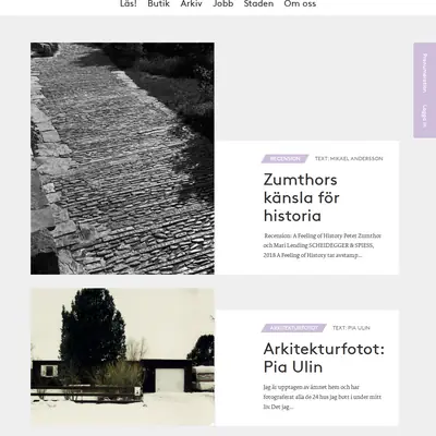 Arkitektur startsida 2019