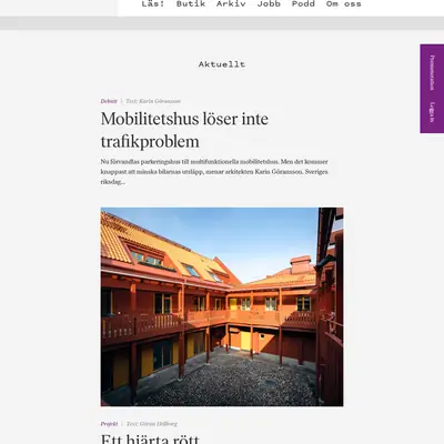 Arkitektur startsida 2021