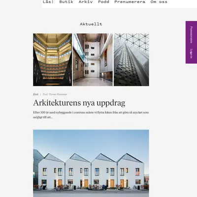 Arkitektur startsida 2022