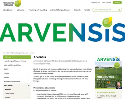 www.arvensis.se startsida 2023