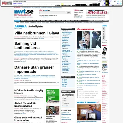 Arvika Nyheter, Västra Värmlands Tidning startsida 2010