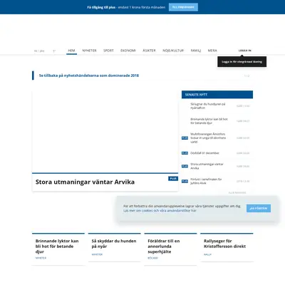 Arvika Nyheter, Västra Värmlands Tidning startsida 2019