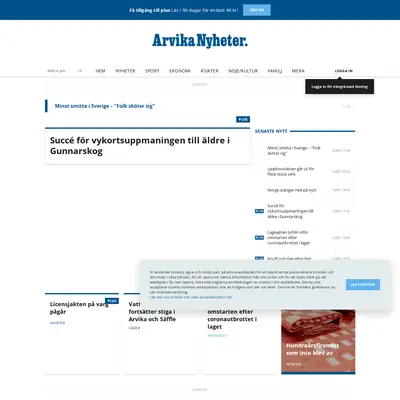 Arvika Nyheter, Västra Värmlands Tidning startsida 2021