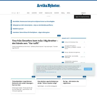 Arvika Nyheter, Västra Värmlands Tidning startsida 2023
