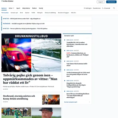 Arvika Nyheter, Västra Värmlands Tidning startsida 2026