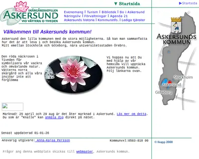 Askersund-Nytt startsida 2001